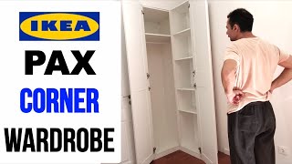 IKEA PAX Corner Wardrobe Assembly  Ikea Corner Closet Assembling [upl. by Ailaht563]