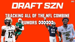 TRACKING ALL THE RUMORS AT THE NFL COMBINE  Draft SZN [upl. by Enrobso12]