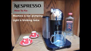 Nespresso Vertuo HOW TO FIX machine not pumping English [upl. by Darraj838]