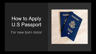 How to Apply US Passport for Minor  New passport  2020  First time passport [upl. by Mad]