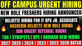 HashedInDeloitte IBM Deloitte New Hiring Announced  OFF Campus Drive 20272025  20232020 BATCH [upl. by Annahtur342]