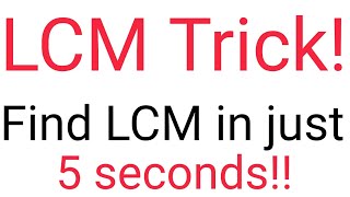 Fastest and Easiest way to find LCM [upl. by Yemorej]