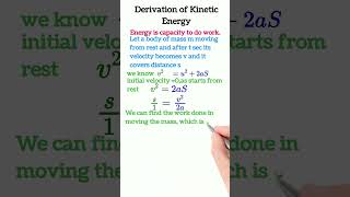 derivation of Kinetic Energy [upl. by Letnohs92]