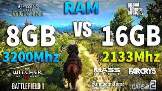 8GB 3200Mhz vs 16GB 2133Mhz RAM Test in 8 Games [upl. by Aicirt]