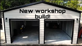 24 x 25‘ metal building workshop garage build installation [upl. by Yrrehc]