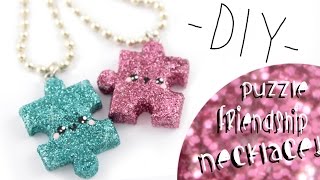 Puzzle Friendship Necklaces DIY  Kawaii Friday [upl. by Leirbaj981]