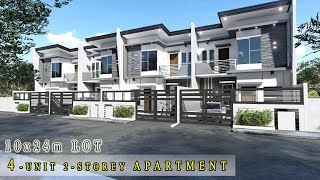 Project 21 4UNIT 2 STOREY APARTMENT on 10x24m LOT  2 BEDROOM  SMALL HOUSE DESIGN [upl. by Elane]