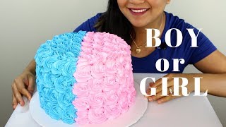 Gender Reveal Rosette CAKE ASMR WHISPERING and EATING SOUNDS [upl. by Lubet591]