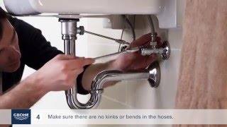 Install a GROHE singlelever basin mixer [upl. by Avilo]