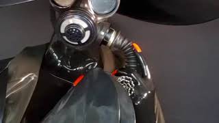 Breath Control With Latex Gasmask [upl. by Calmas]