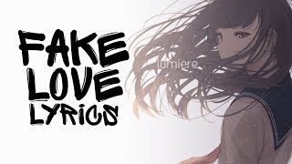 Nightcore  FAKE LOVE English cover  Female  Acoustic BTS  Lyrics [upl. by Aryt306]