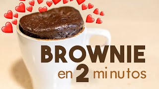 BROWNIE en MICROONDAS 🍫  en 2 minutos [upl. by Lilac]