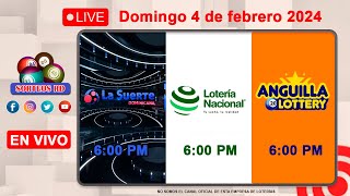 Lotería Nacional y La Suerte Dominicana Anguilla Lottery 📺│Domingo 4 de febrero 2024  600 PM [upl. by Ul892]