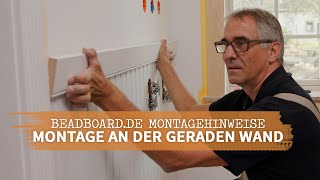 Installation der Wandverkleidung an gerader Wand  beadboardde [upl. by Ribble]