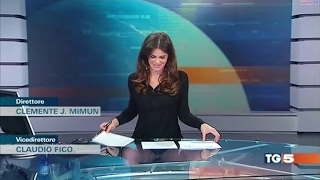 Italian TV presenter Costanza Calabrese accidentally flashes audience [upl. by Innej]