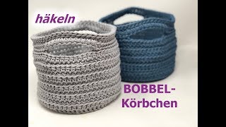 BOBBEL  Körbchen Häkeln aus ROPE von Woolly Hugs Mit Veronika Hug [upl. by Uchish]