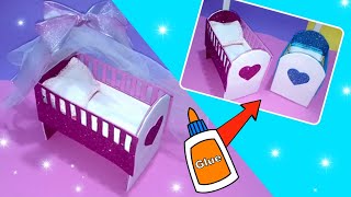 como hacer Cuna para bebé en miniatura  how to make Miniature baby crib [upl. by Etka905]