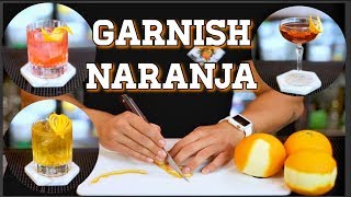 GARNISH NARANJA  TUTORIAL DECORACION BARTENDER  COCKTAIL [upl. by Amitak]