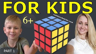 The BEST tutorial HOW TO SOLVE A RUBIKS CUBE 3 by 3  FOR KIDS  PART 1 [upl. by Botzow]