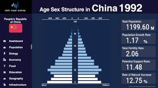 China  Changing of Population Pyramid amp Demographics 19502100 [upl. by Yuille970]