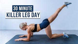 30 MIN KILLER Lower Body HIIT Workout  No Repeat No equipment [upl. by Arikahs714]