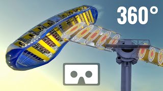 360 video VR Flat Ride Extreme Coaster Experience by night 360° 4K [upl. by Jandy]