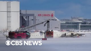 Delta plane crashes while landing at Toronto airport FAA says  full coverage [upl. by Hassadah58]