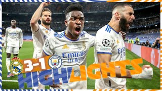 HIGHLIGHTS  Real Madrid 31 Manchester City  UEFA Champions League [upl. by Htinnek]