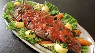 Langue de bœuf sauce tomate et câpres [upl. by Stiruc]