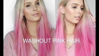 DIY WASHOUT PINK HAIR using LOREAL COLORISTA SPRAY [upl. by Tremaine]