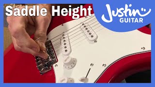 Adjusting Saddle Height  How To Setup Your Electric Guitar 410 with Charlie Chandler [upl. by Ecirtel]