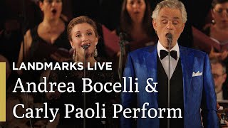 Andrea Bocelli amp Carly Paoli Sing quotTime to Say Goodbyequot  Landmarks Live in Concert  GP on PBS [upl. by Pagas490]