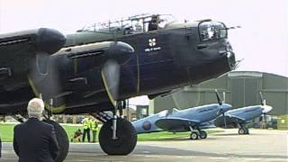 An Avro Lancaster starts up taxies out takes off and does a flyby [upl. by Asilad]