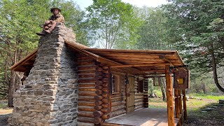 First Fire in the Rumford Fireplace  CABIN BUILD  PIONEER  OFF GRID [upl. by Hcardahs]