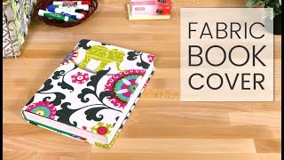 How to Make a Fabric Book Cover [upl. by Ynetruoc]