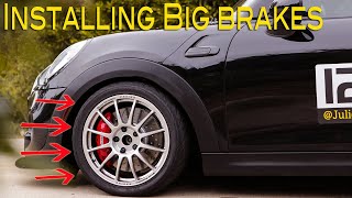 John Cooper Works  Brembo Big Brake Kit OpeningInstall MINI Cooper F56 [upl. by Pace911]