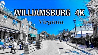 Williamsburg 4K  Driving Downtown  Virginia [upl. by Anneyehc]