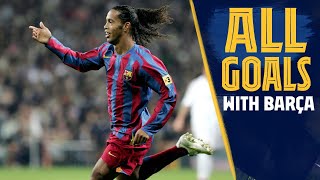 ALL THE GOALS Every Ronaldinho strike for Barça [upl. by Ayam496]