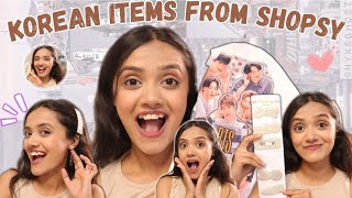 Cute SHOPSY Korean Haul 💫  Korean Aesthetics  Anshika Soni [upl. by Llerrit]