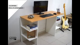 ESCRITORIO DE MELAMINA FACIL DE HACER  Easy Computer Desk [upl. by Nosilla]