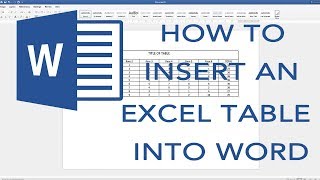 How to put an EXCEL table into word Editable Table 2019 [upl. by Nnarefinnej]