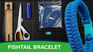 Paracord Fishtail Bracelet—Beginner Tutorial [upl. by Haidabo]