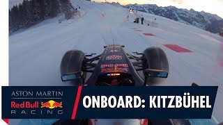 On Board with Max Verstappen in the snow at Kitzbühel [upl. by Azerila754]