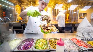 Unique SHAWARMA Technique Bucharest Street Food  Market Tour in Romania [upl. by Paulo461]