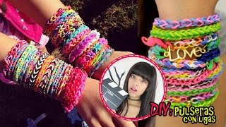 DIY Pulseras con ligas  Akari Beauty [upl. by Akima]