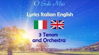 O Sole Mio  Lyrics italian english 3 tenors live concert [upl. by Aleuqahs]