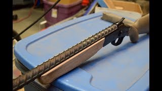 Rifle barrel made from rebar  PART 2 Grip and Shell extractor [upl. by Einnalem13]