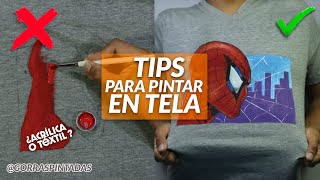 TIPS DE PINTURA ACRÍLICA Y TEXTIL  CUSTOM CAMISETA SPIDERMAN [upl. by Zumstein]