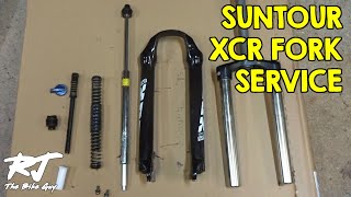 Suntour XCR Fork Service  DisassembleCleanLubeReassemble [upl. by Goldia]