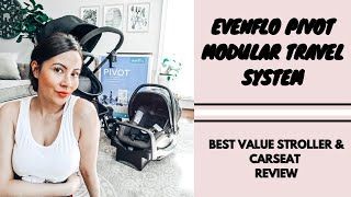 EVENFLO PIVOT MODULAR TRAVEL SYSTEM STROLLER REVIEW [upl. by Adialeda473]